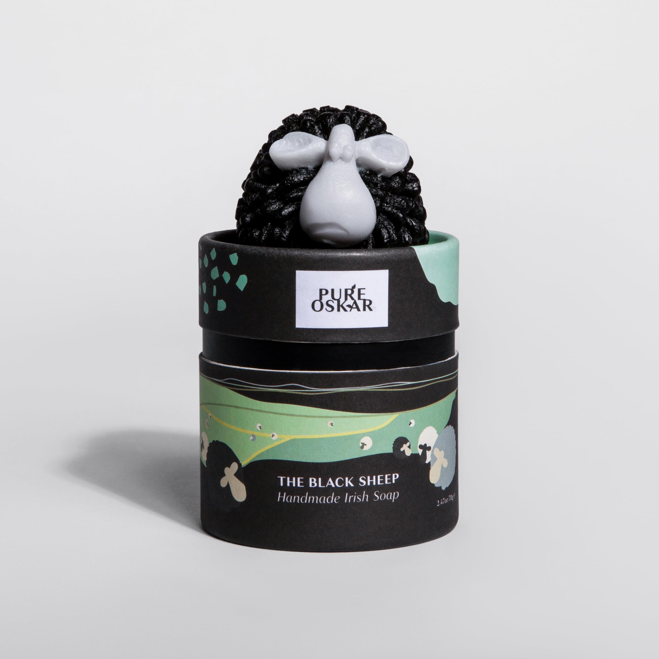 Pure Oskar Handmade Black Sheep Irish Soap Natural Moisturizing Ingredients Cute Quirky Fun Irish Box Gift Made in Ireland